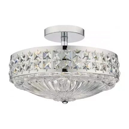 Polished Chrome Crystal Beads Pendant Light