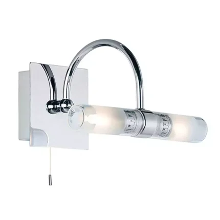 Polished Chrome Curved Bathroom Wall Light