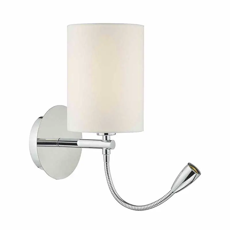 Dual wall light in polished chrome finish