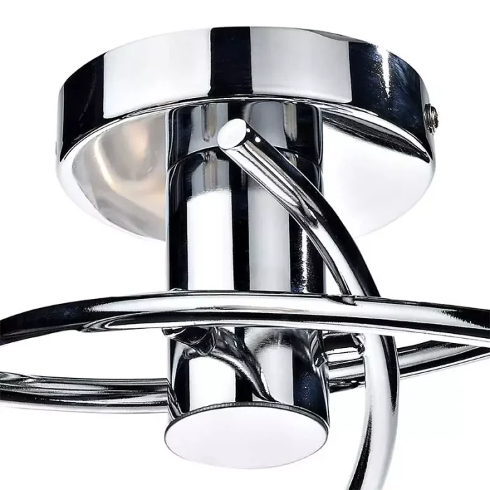 Polished Chrome Semi Flush Ceiling Light