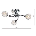 Polished Chrome Semi Flush Ceiling Light