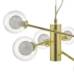 Polished Gold Globe Glass Pendant Light