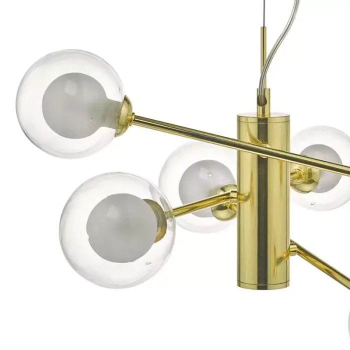 Polished Gold Globe Glass Pendant Light