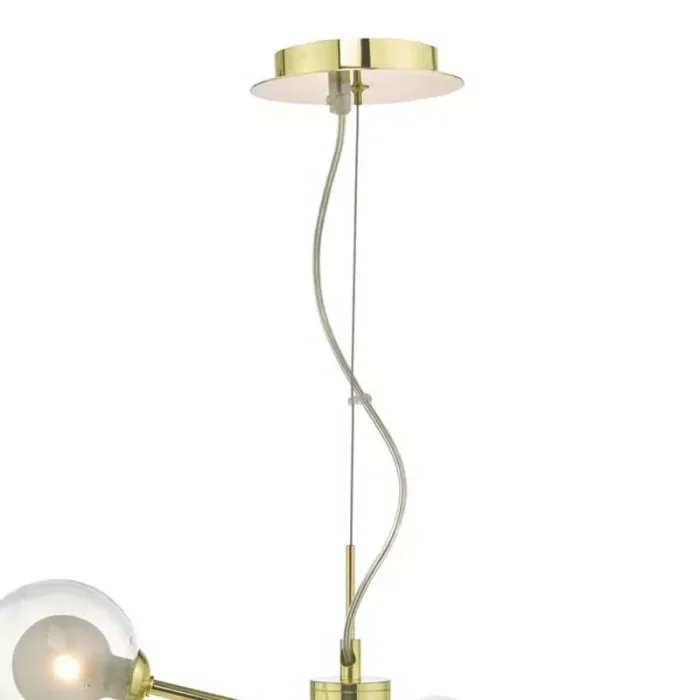 Polished Gold Globe Glass Pendant Light