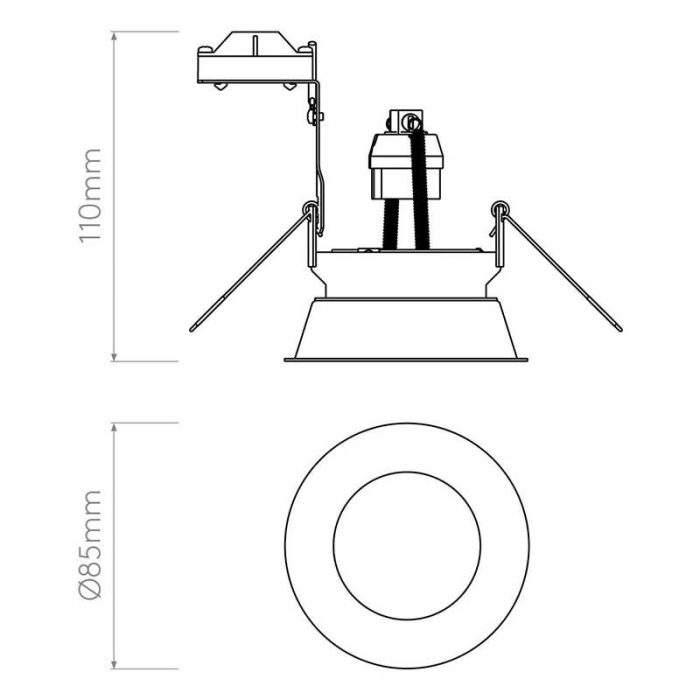 Recessed Round Ceiling Light White 85MM