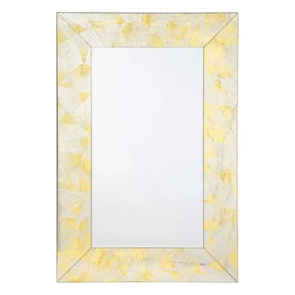 Rectangle Gold Fan Detail Mirror