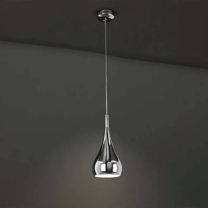 Retro Chrome Metal Pendant Light