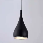 Hanging light in retro style and matt black finish