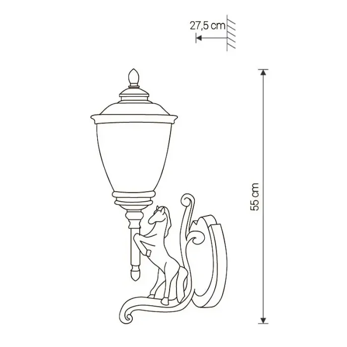 Right Horse Traditional Garden Wall Light