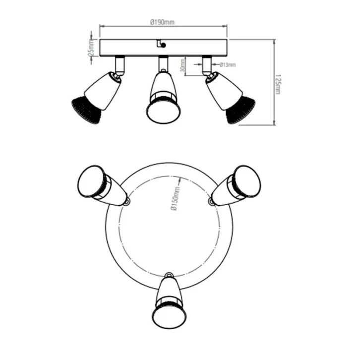 Round Chrome Spotlight Ceiling Light