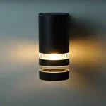 Round Outdoor Wall Light in Black