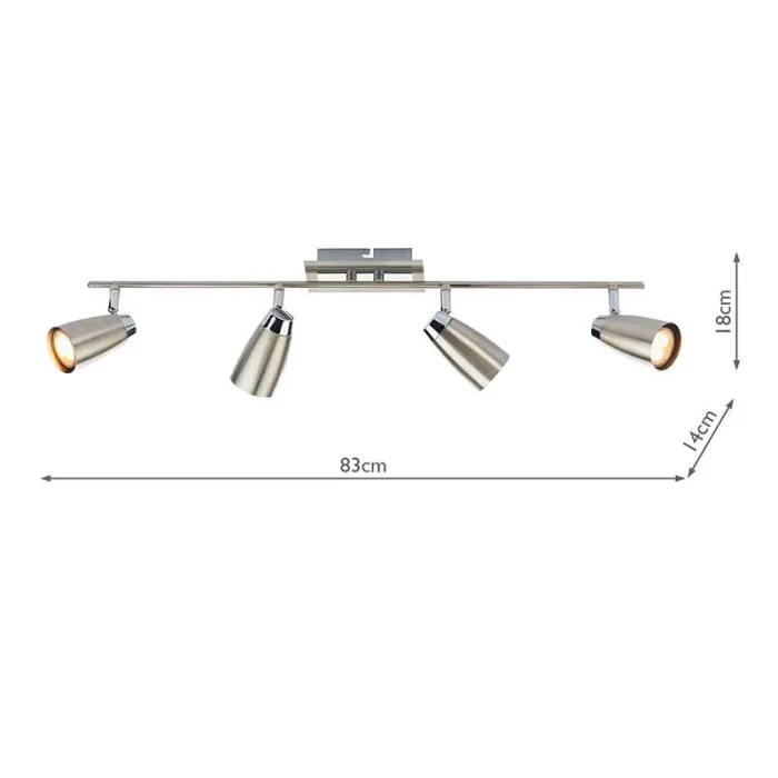 Satin Chrome Bar Ceiling Spotlight