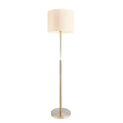 Bubble effect floor lamp in satin chrome finish