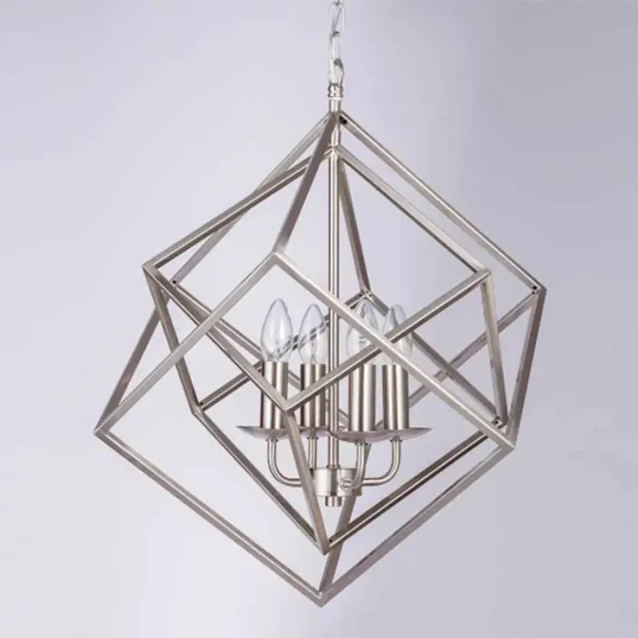 Satin Nickle Cube Pendant Light