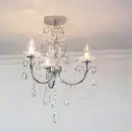 Semi Flush Crystal Bathroom Chandelier Light