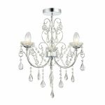 Semi Flush Crystal Bathroom Chandelier Light