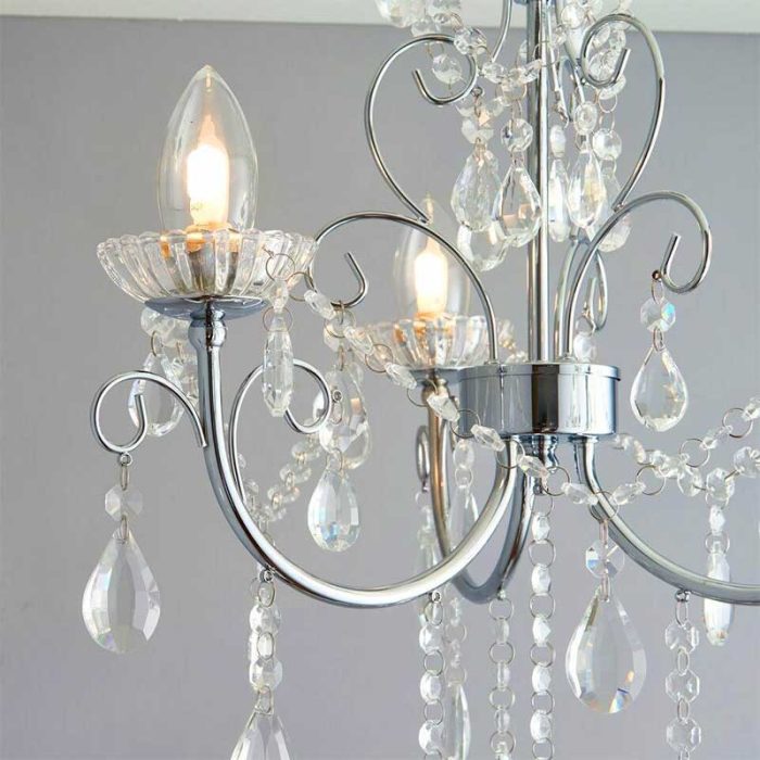 Semi Flush Crystal Bathroom Chandelier Light