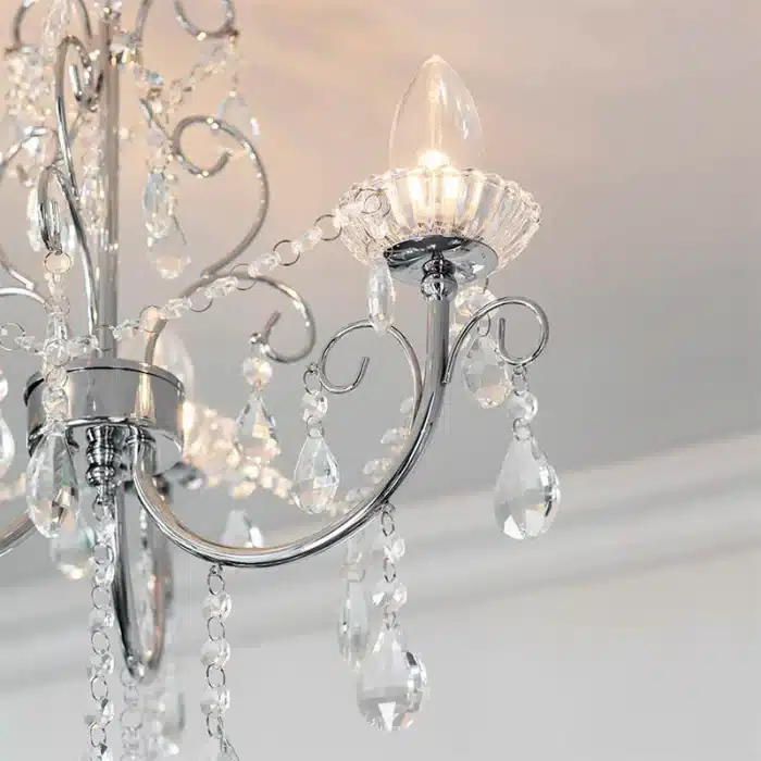 Semi Flush Crystal Bathroom Chandelier Light