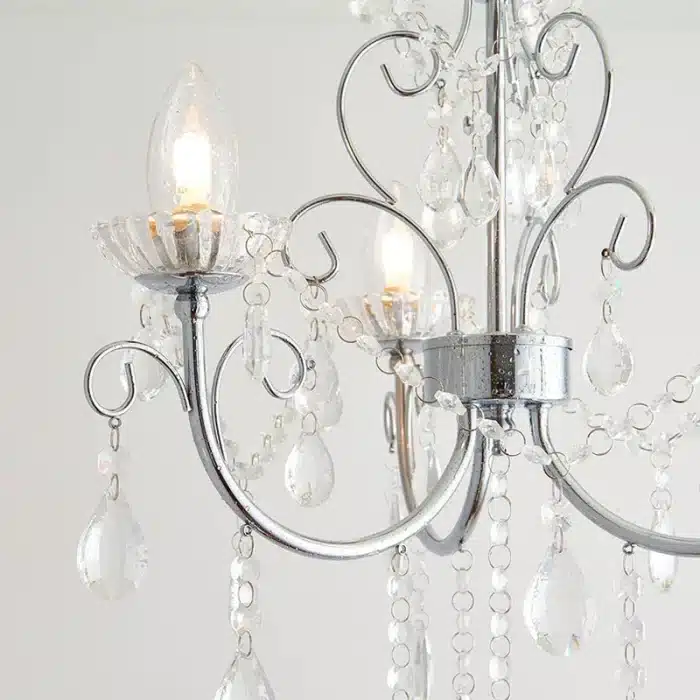 Semi Flush Crystal Bathroom Chandelier Light