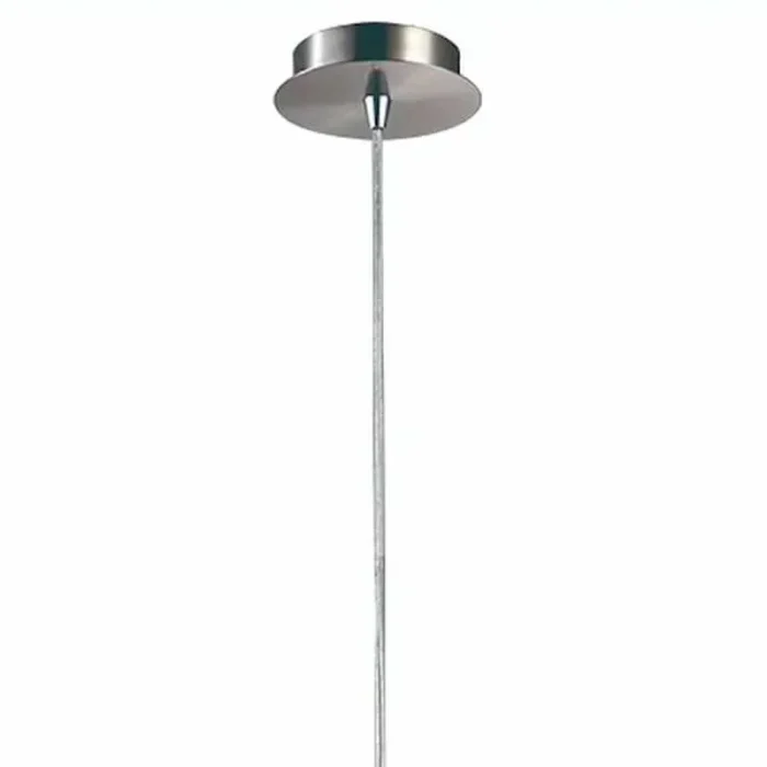 Silver Polished Chrome Glass Pendant Light Height Adjustable Cable