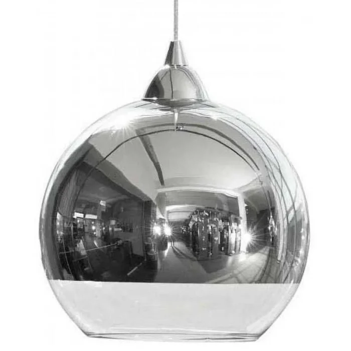 Silver Globe Glass Pendant Light