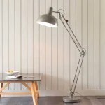 Floor lamp in slate grey & satin white finish