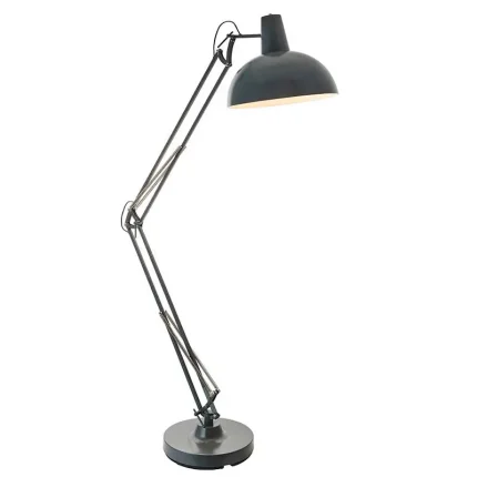 Floor lamp in slate grey & satin white finish