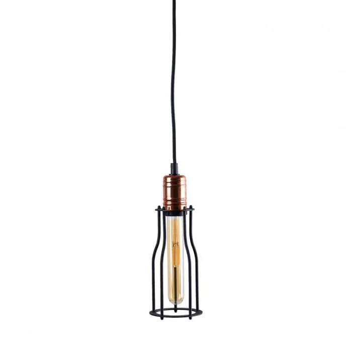 Small Black Cage Pendant Light