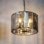 Smoked Glass Frame Ceiling Pendant Light