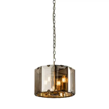 Smoked Glass Frame Ceiling Pendant Light