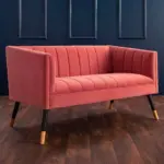 Solid Wood Legs Pink Sofa