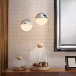 Spherical globe pendant light in chrome