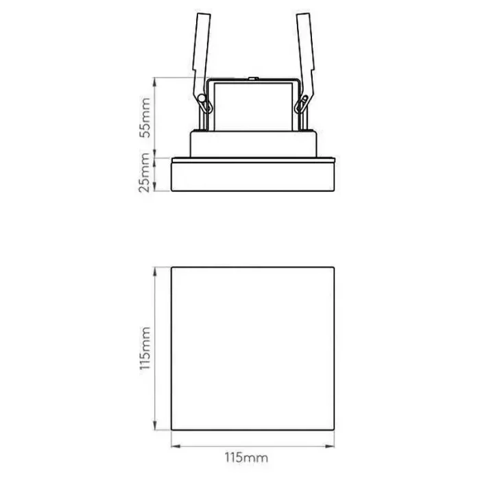 Dimensions of square shape bathroom ceiling light