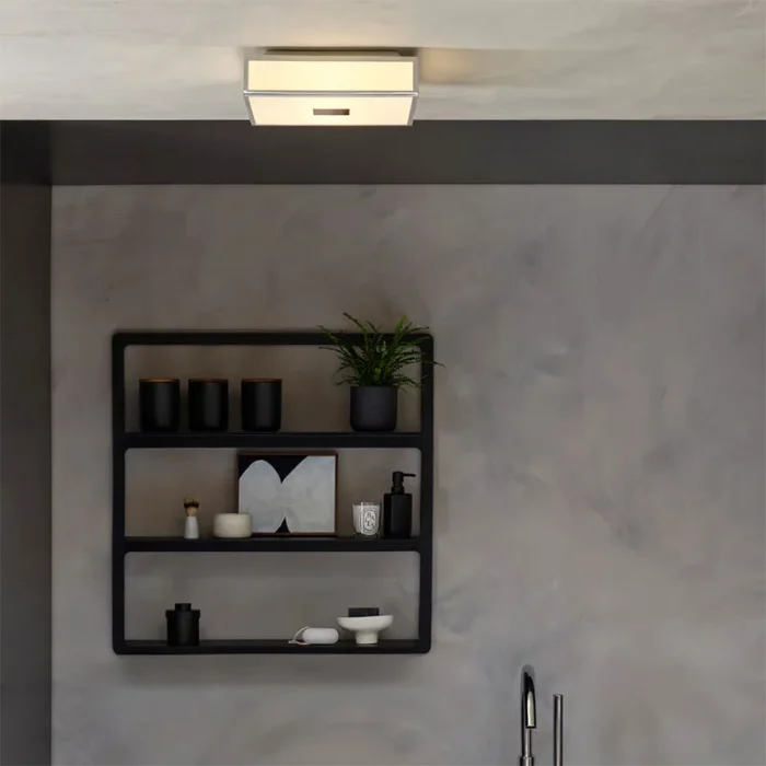 Square Chrome Bathroom Ceiling Light