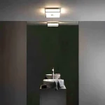 Square Chrome Bathroom Ceiling Light