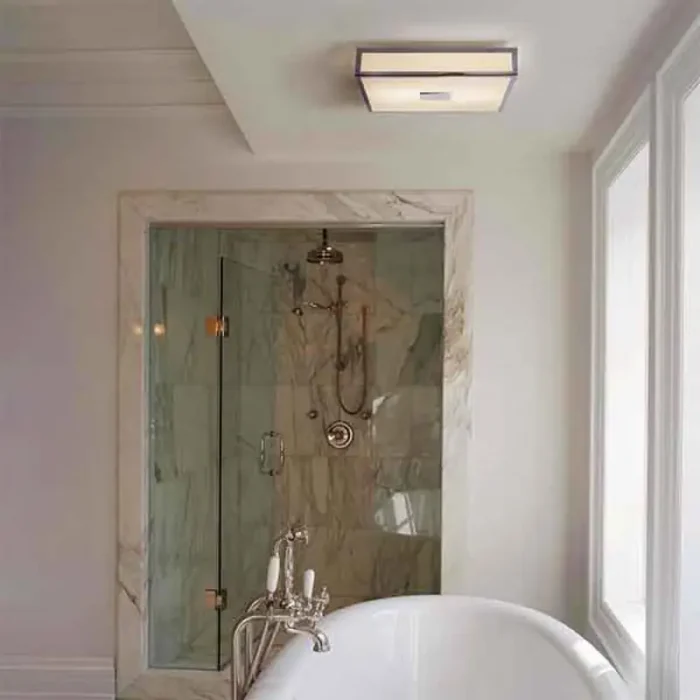 Square Chrome Bathroom Ceiling Light