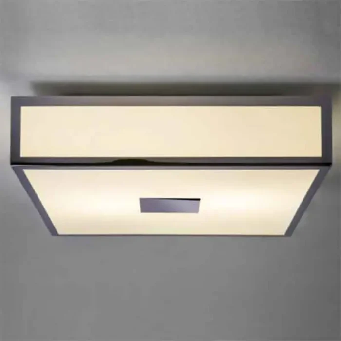 Square Chrome Bathroom Ceiling Light