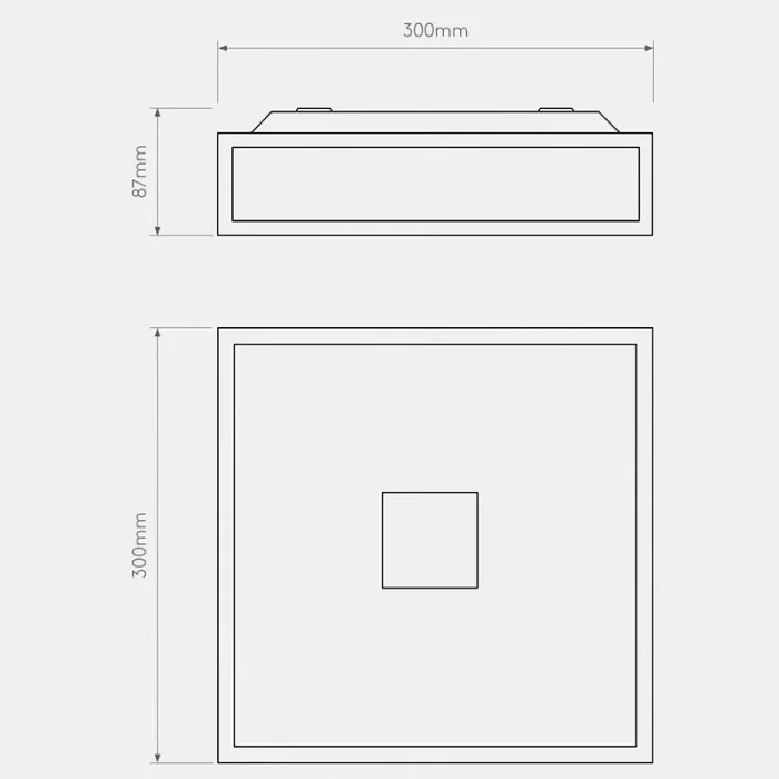 Square Chrome Bathroom Ceiling Light