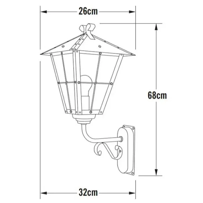 Square Glass Copper Outdoor Wall Light