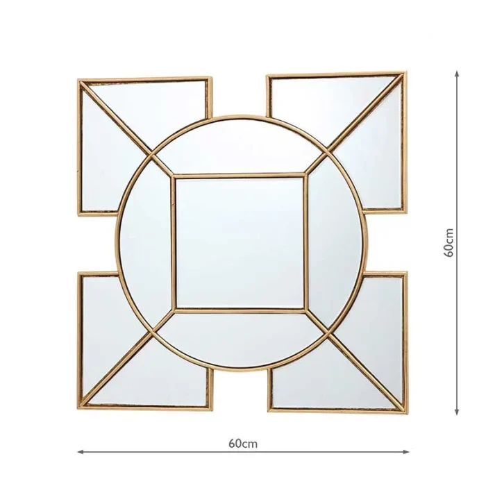 Square Gold Decorative Mirror