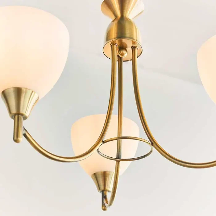 Traditional pendant ceiling light in antique brass finish