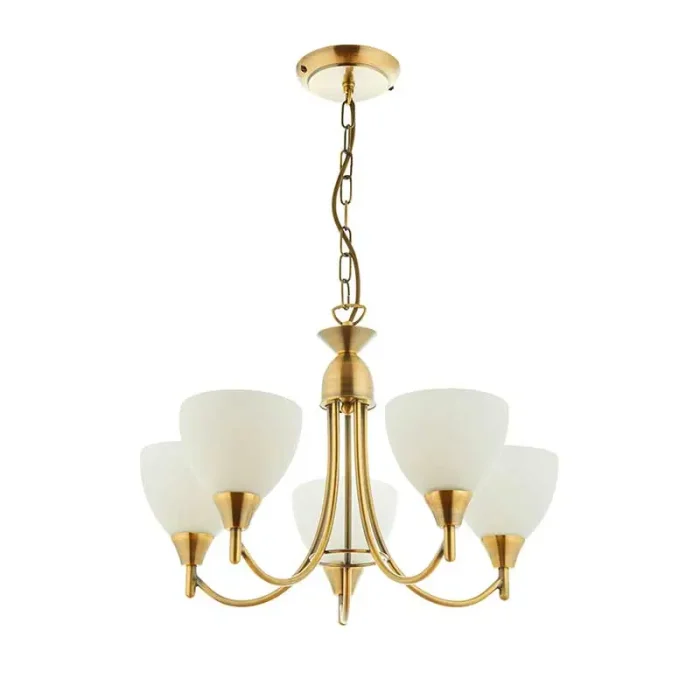 Large traditional pendant ceiling light in antique brass finish