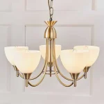 Large traditional pendant ceiling light in antique brass finish