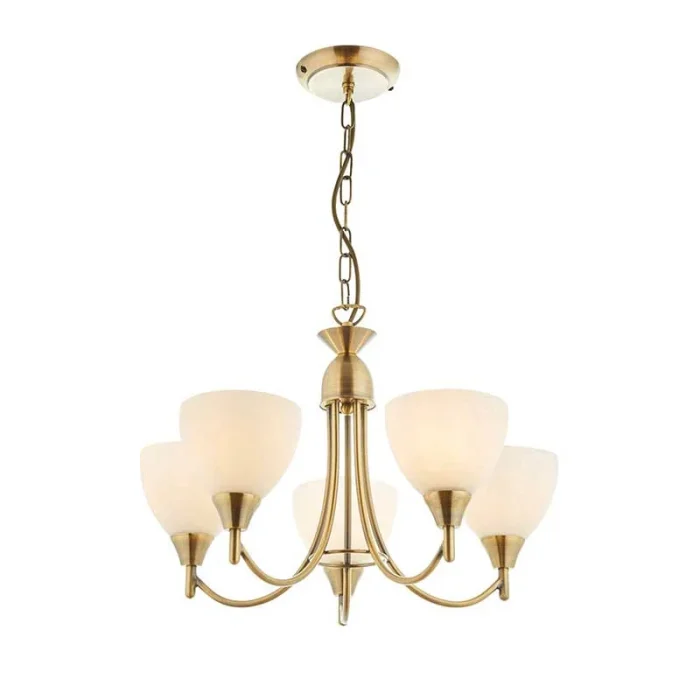 Large traditional pendant ceiling light in antique brass finish