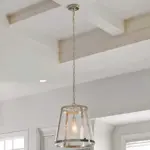 Traditional Style Seeded Glass Hanging Light