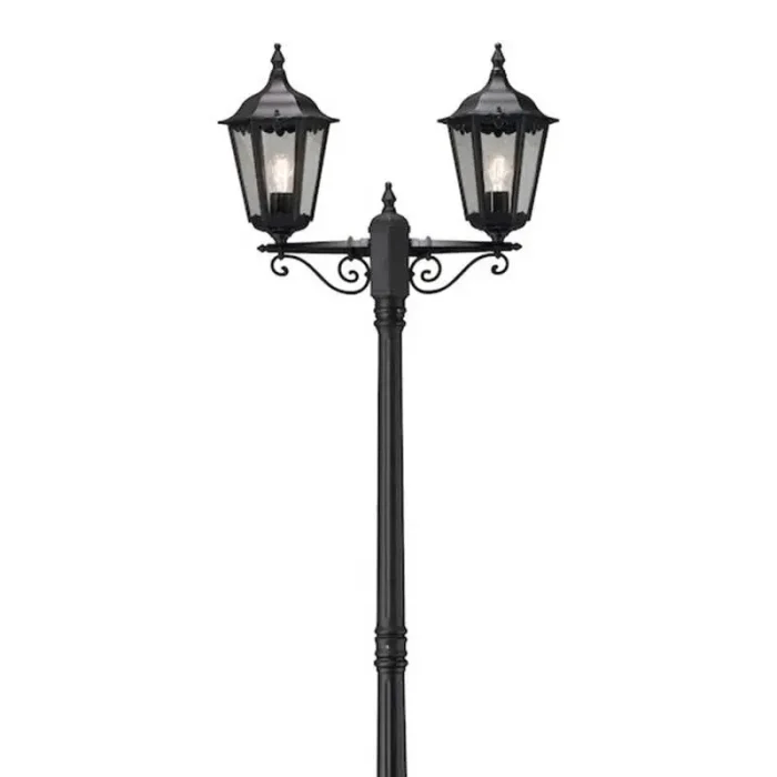 Twin Head Lamp Post Light Black