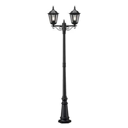 Twin Head Lamp Post Light Black