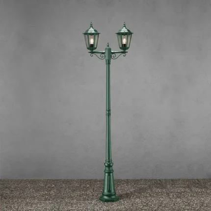 Twin Head Lamp Post Light Green