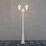 Twin Head Lamp Post Light White