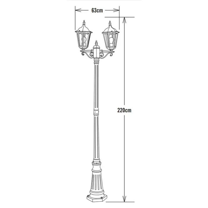 Twin Head Lamp Post Light White